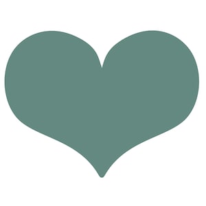 May include: A solid green heart shape.