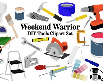 DIY Tools Clipart Set: Home Improvement Graphics (PNG, JPEG)