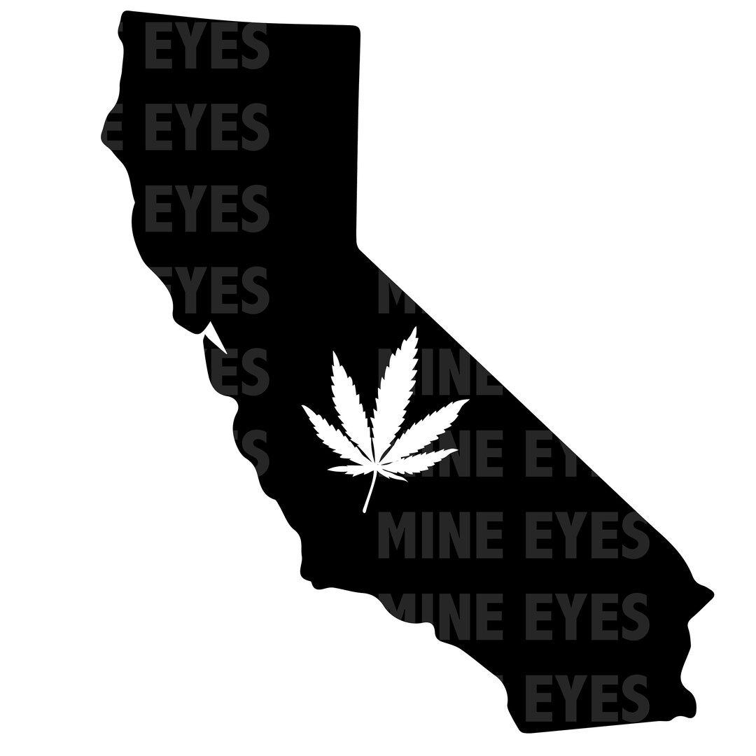 CALIFORNIA WEED State Outline Legal Marijuana California SVG Etsy