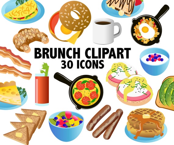 BRUNCH CLIPART breakfast clipart brunch clip art food | Etsy