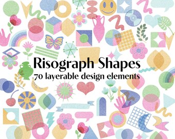 Risograph Design Elements printmaking texture screenprint shapes