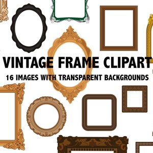 CADRES VINTAGE Images transparentes Cadres ornés clipart maximalistes pour éléments de conception murale de galerie