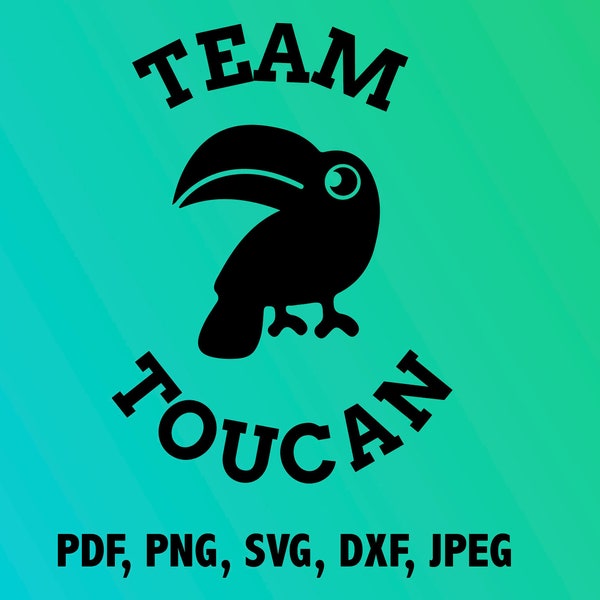 TEAM TOUCAN SVG cutting file for summer camp, scouts, team sports, animal mascot design for use on Cricut or Silhouette