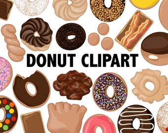 Boutique de donuts Graphiques icônes de boulangerie icônes clip art de beignets BAKER pâtisserie pâtisserie