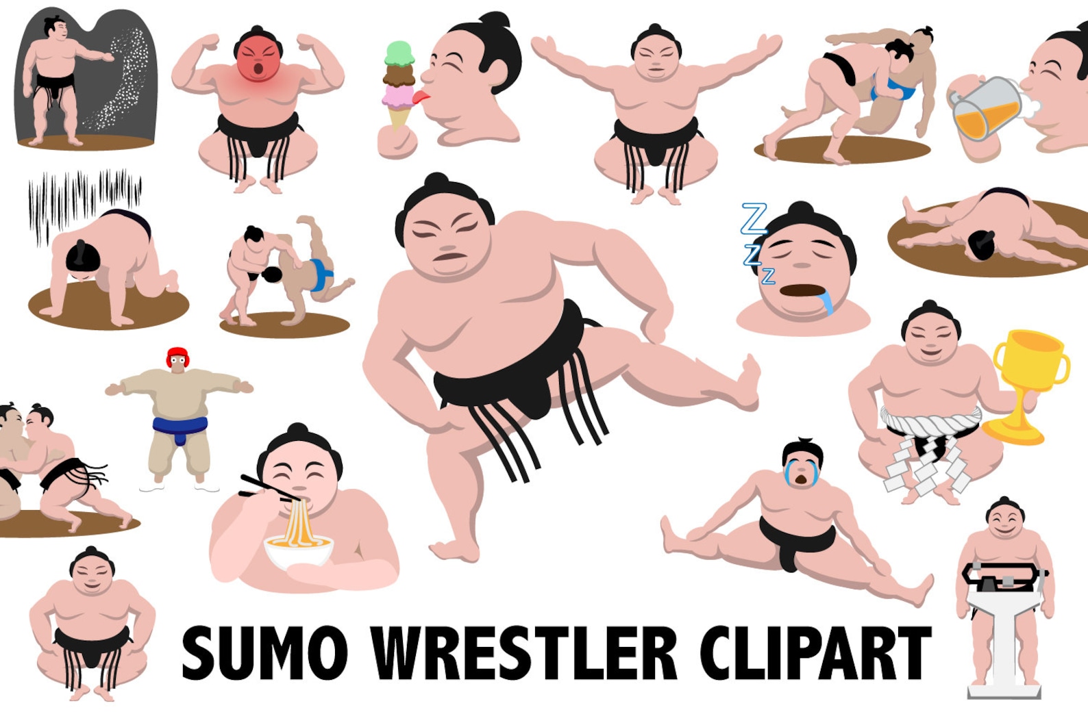 SUMO WRESTLING CLIPART Japanese sumo wrestling png jpeg svg image 0.