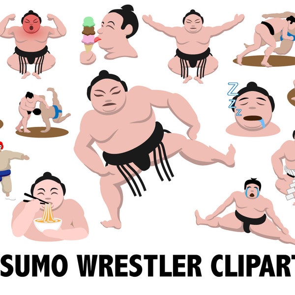 SUMO WRESTLING CLIPART Japanese sumo wrestling Sports clip art japan martial arts png jpeg svg