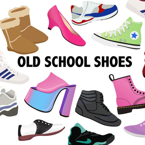 OLD SCHOOL SHOES Clipart Retro Shoe Icons 80's 90's | Etsy