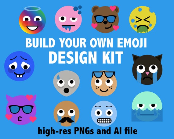 Build Your Own EMOJI Design Kit Custom Emojis Emoji Builder | Etsy