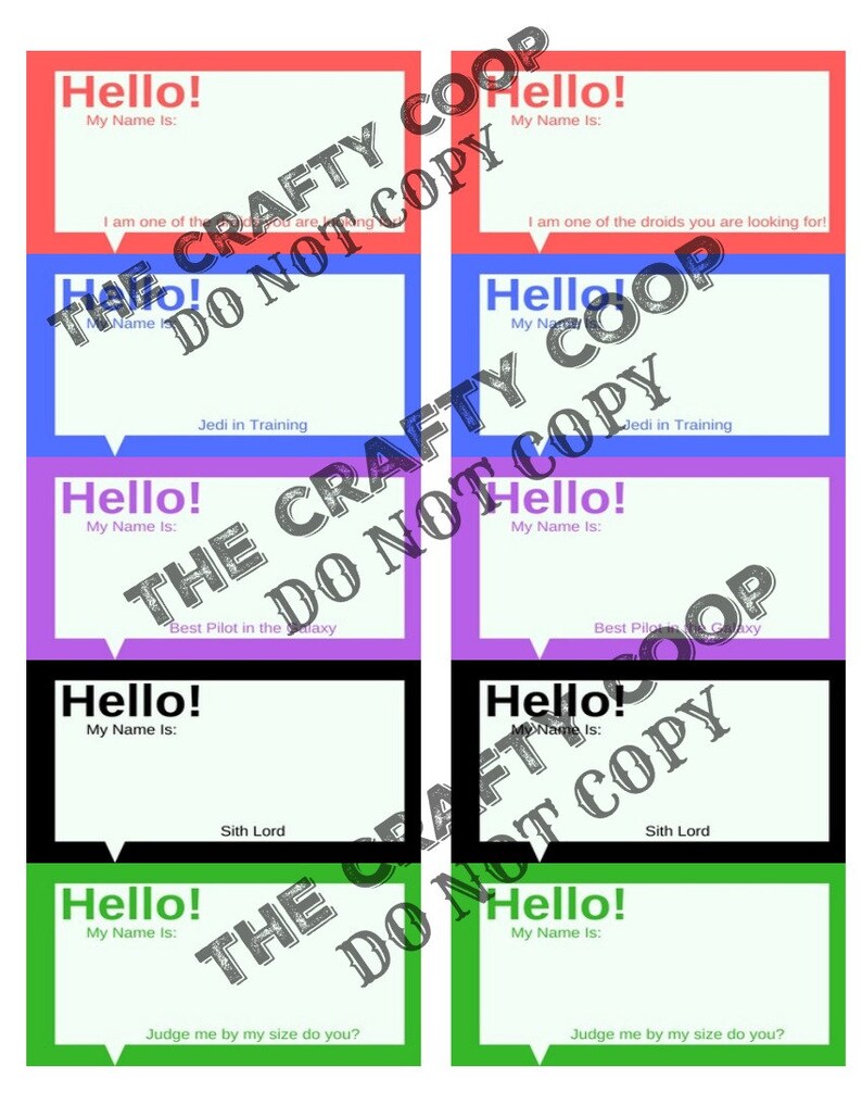 star wars party printable name tags name tags template etsy