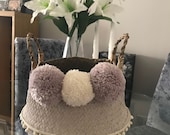 Beautiful Handmade Pom Pom Belly Baskets