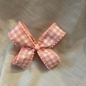 pink and white gingham boutique bow