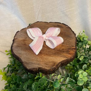 pink and white gingham boutique bow