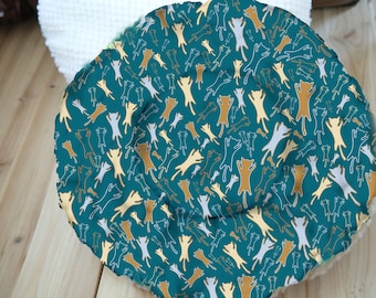 Personalized Round Pet Bed Mat: Washable Fleece Cat/Dog Bed