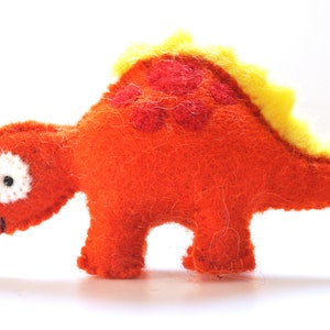 Handmade Felt Dinosaur Cat Toy: Catnip & Bell