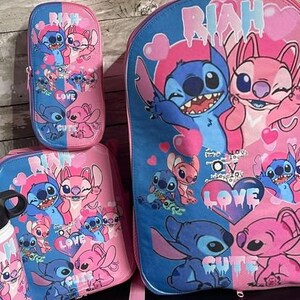 4 piece bookbag set. Sublimation  Backpacks, 20oz water bottle, lunch bag and pencil bag.