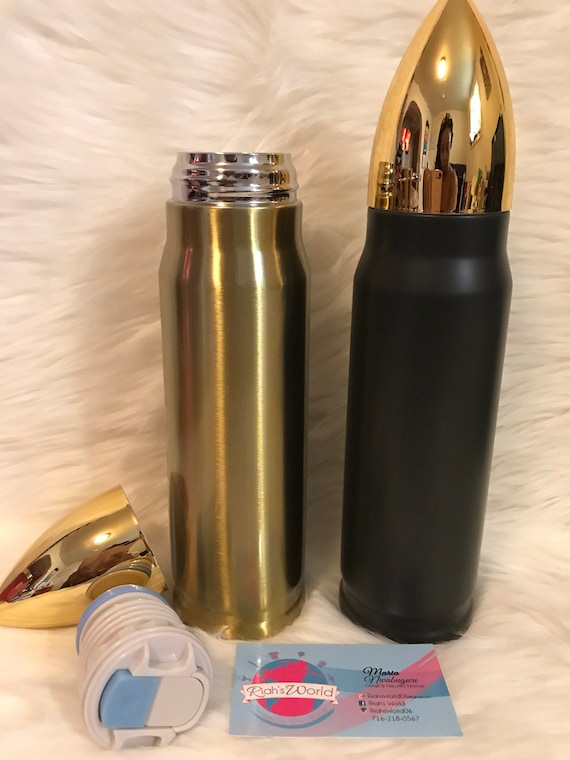 Insulated stainless steel waterbottle. Bullet water bottle.
