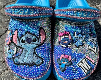 Custom stitch inspired crocs.