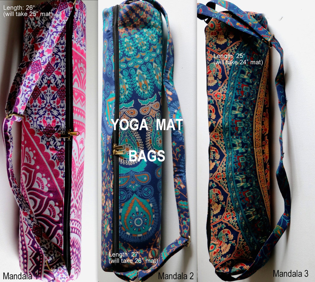 Mandala Yoga Bags Yoga Mat Bags Mandala Bags Exercise Mat Bags Gym Bags  Adjustable Straps Cotton Handmade Yoga Bags Yoga Studio -  Australia