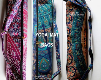 Sacs de yoga mandalas ! Des sacs pour tapis de yoga ! Sacs mandalas ! Sacs pour tapis d'exercice ! Sacs de sport ! Bretelles réglables !  Sacs de yoga faits main en coton ! Studio de yoga !