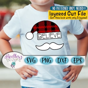 Svg de Natal, Xadrez Svg, Santa Svg, Believe Svg, Santa Hat Svg, Cricut, Cut File, Layered, Buffalo Plaid Svg, Check Svg, Bigode Svg, SVG