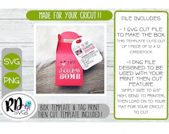 Hot Chocolate Bomb SVG, Hot Cocoa Bomb Svg, Box Svg, Box Template Svg, Cricut, Cut File, Print Then Cut, Download, Box Template, Cardstock