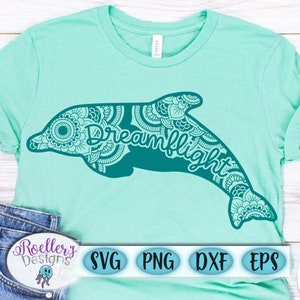 Dolphin Mandala Svg, Mandala SVG, Zentangle SVG, Mandala, Mother's Day Svg, Cricut Cut File, Cricut, Silhouette,  Mandala Pattern, Svg, Dxf