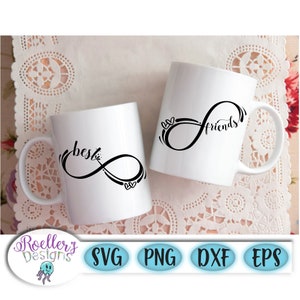 Beste vrienden SVG, Infinity SVG, bestfriend Infinity SVG, bijpassende SVG, Bestie SVG, vriend gesneden bestand, Roeller, Cricut, SVG, DXF, silhouet