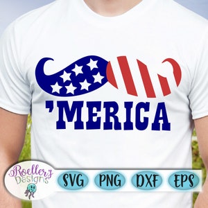 4 de julho Svg, Bigode Svg, Dia da Independência Svg, Americana SVG, América Svg, Merica Svg, Cricut, Silhueta, Svg, Dxf, Quatro de julho SVG