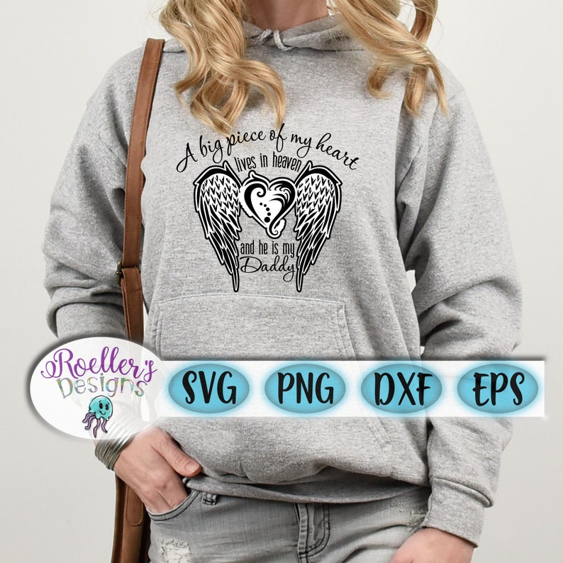 Download Heaven Svg Daddy Svg Memorial Svg Wings Svg Angel Svg Dad | Etsy