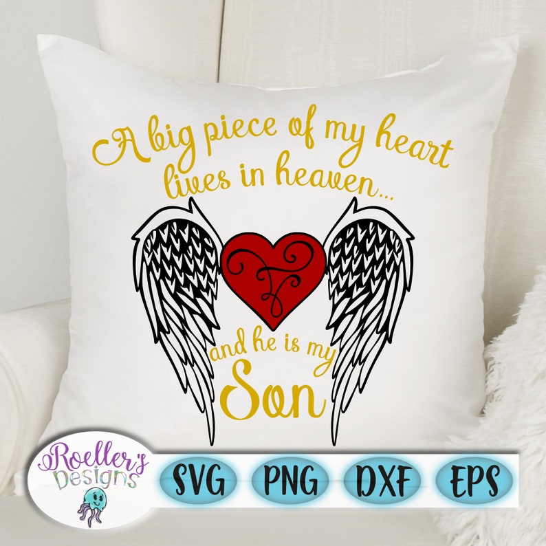 Download Heaven Svg Son Svg Angel Wings Svg Memorial Svg Memory | Etsy