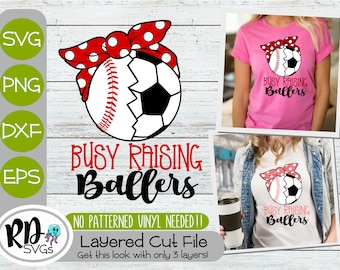 Baseball SVG, Soccer Svg, Baseball Bandana Svg, Bandana Svg, Busy Raising Ballers Svg, Baseball Mom Svg, Soccer Mom Svg, Cricut Cut File