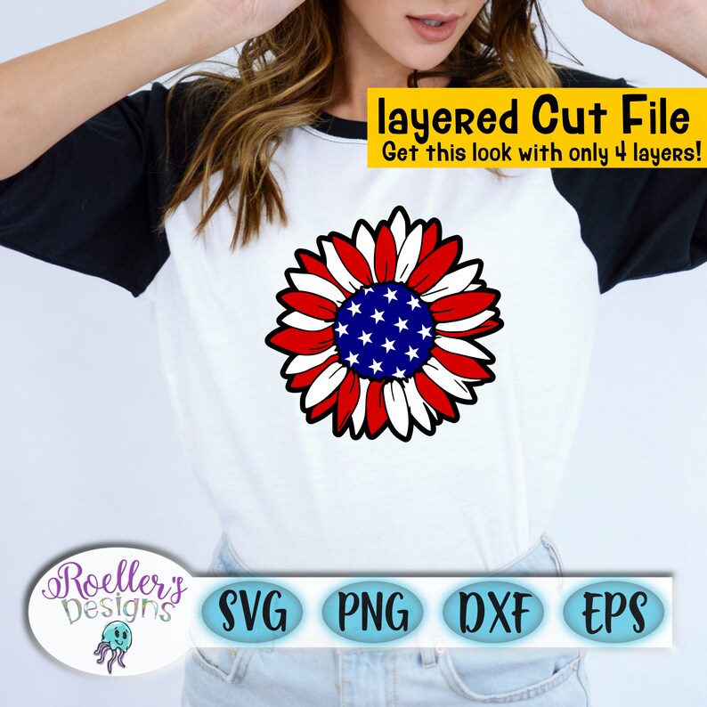 Download Sunflower Svg July 4th Svg Red White and Blue Svg Stars ...