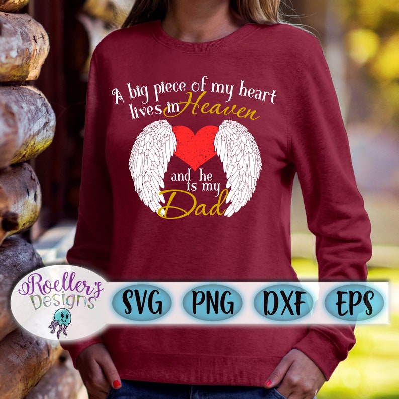 Download Heaven Svg Dad Svg Angel Wings Svg Memorial Svg Memory | Etsy