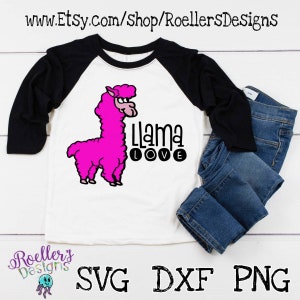 SVG de la Saint-Valentin, Lama Svg, Svg amour Lama, Lama Lama Svg, Mama Llama Svg, Lama mignon, Saint-Valentin, T shirt Svg, SVG, DXF, Roeller, Cricut