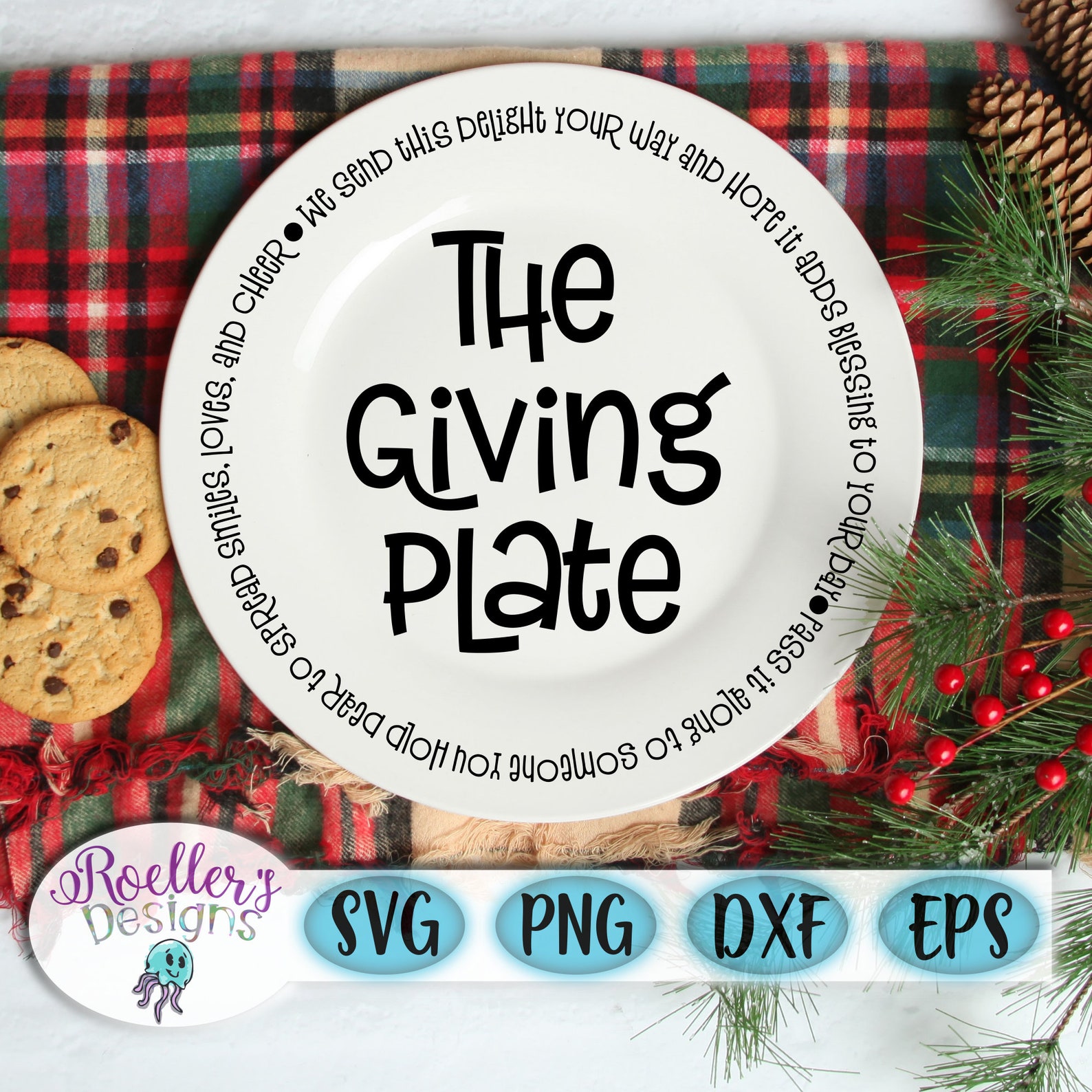 Giving Plate Svg Christmas Gift Svg Christmas Svg Cookie | Etsy