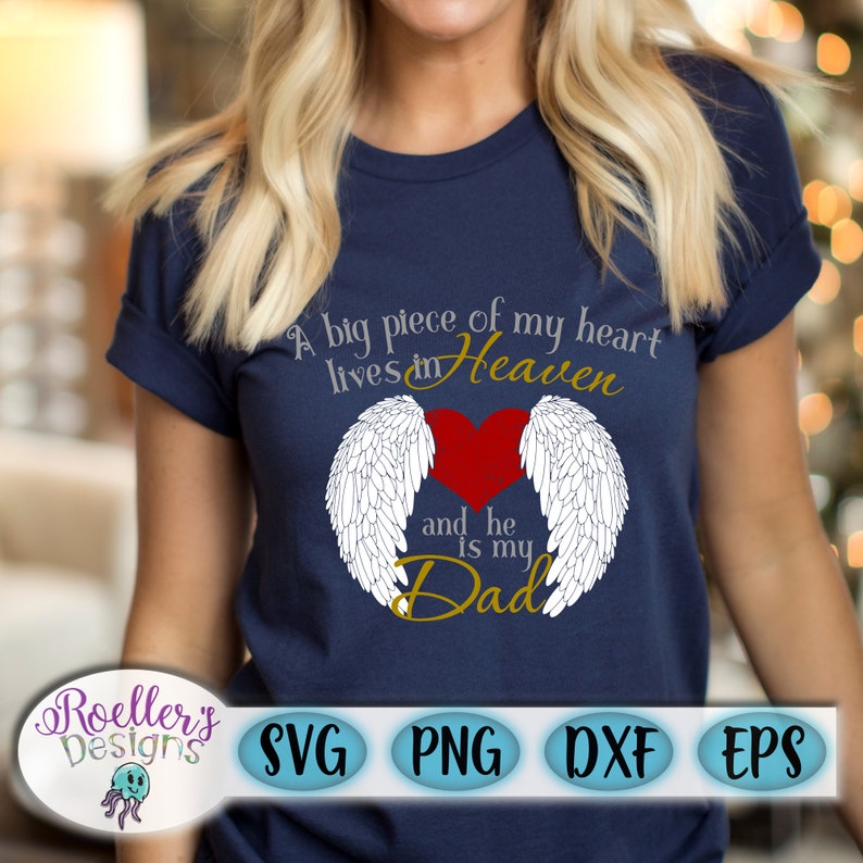 Download Heaven Svg Dad Svg Angel Wings Svg Memorial Svg Memory | Etsy