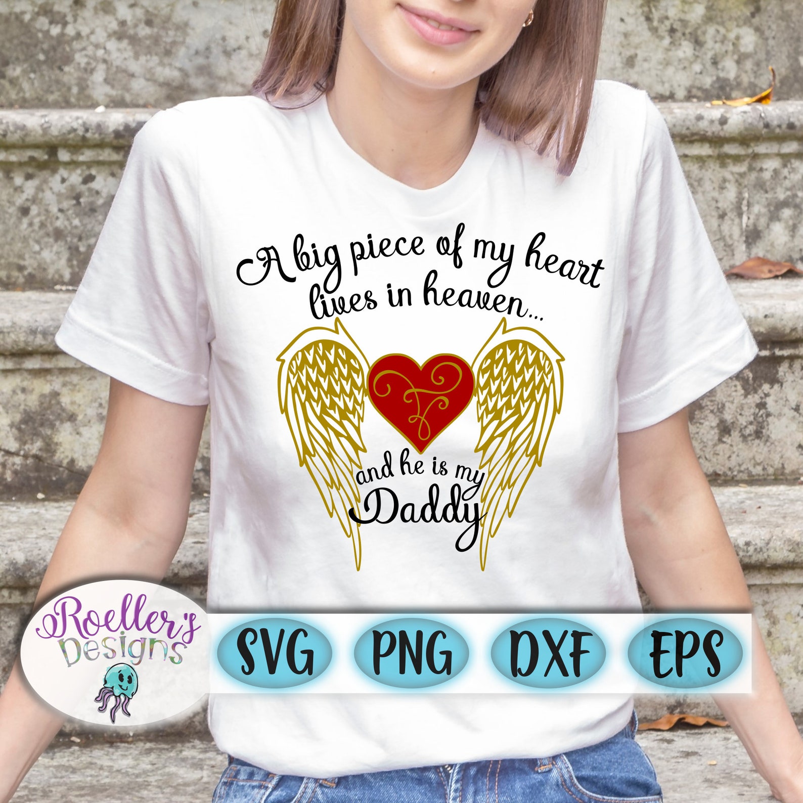 Download Heaven Svg Daddy Svg Memorial Svg Wings Svg Angel Svg Dad | Etsy