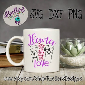 Svg Lama, Lama aime Svg, Lama Lama Svg, Llama Svg Mama, Lama mignon, Saint-Valentin, T shirt Svg, SVG, DXF, Roeller, Cricut, j’aime Lama Svg