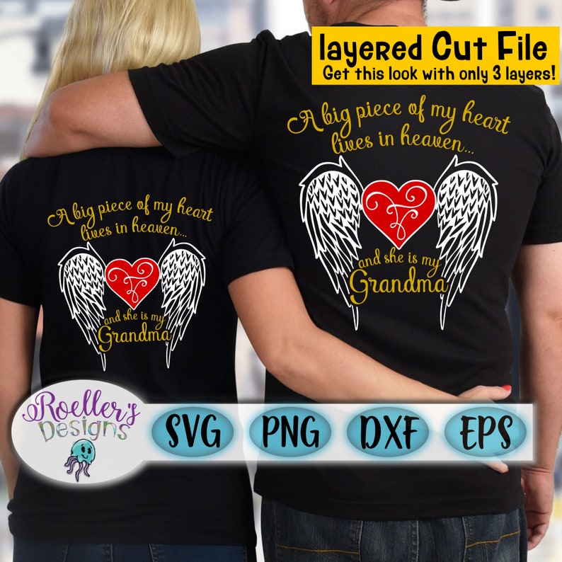 Download Heaven Svg Grandma Svg Memorial Svg Wings Svg Angel Svg | Etsy