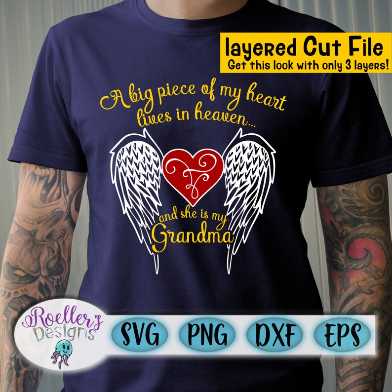 Download Heaven Svg Grandma Svg Memorial Svg Wings Svg Angel Svg | Etsy