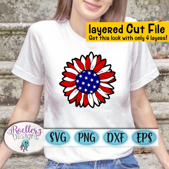 Download Sunflower Svg July 4th Svg Red White and Blue Svg Stars ...