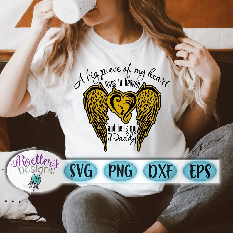 Download Heaven Svg Daddy Svg Memorial Svg Wings Svg Angel Svg Dad | Etsy