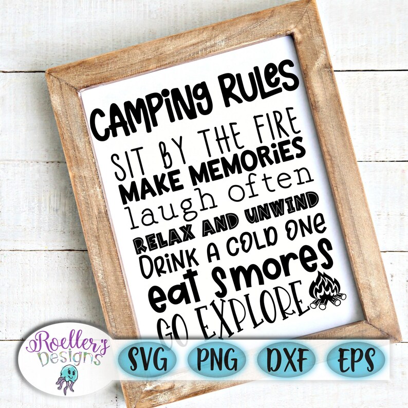 Camping Svg Camping Bucket Svg Camping Rules Svg Bucket Etsy