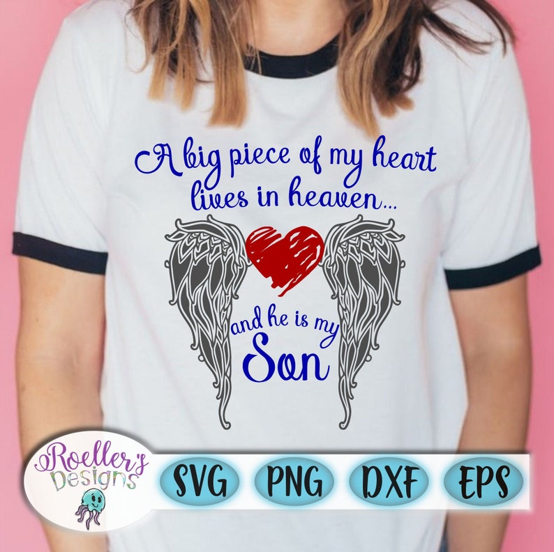 Download Heaven Svg Son Svg Angel Wings Svg Memorial Svg Memory | Etsy