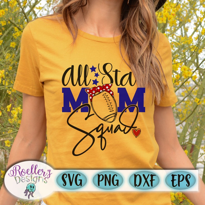 Football Svg All Star Mom Squad Svg Football Mom Svg | Etsy