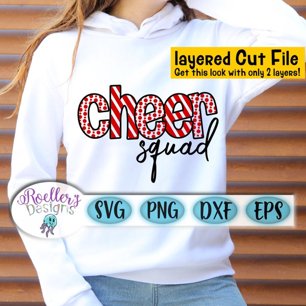 Cheer Svg, Cheer Squad Svg, Cheerleader Svg, Cheer Shirt Svg, Game Day Shirt Design, Cricut, Cut File, Layered, Polka Dots Svg, Pattern Svg