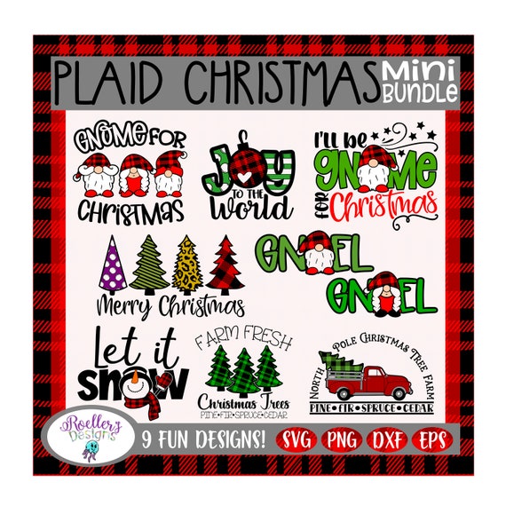 Download Christmas Svg Plaid Svg Layered Cricut Cut File Bundle Etsy