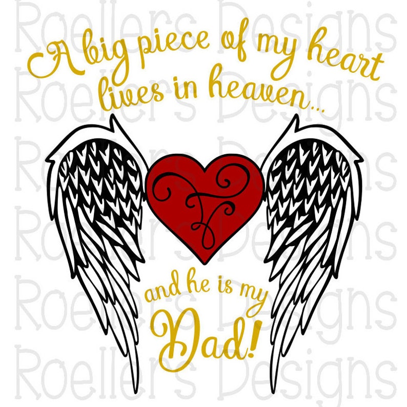 Download A Big Piece of my heart lives in heaven Dad in Heaven Svg | Etsy