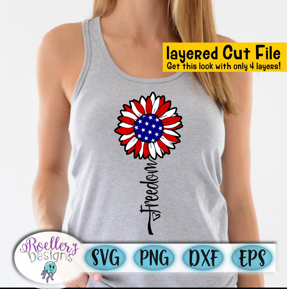 Download Red White and Blue Svg Monogram Svg Sunflower Svg July 4th ...