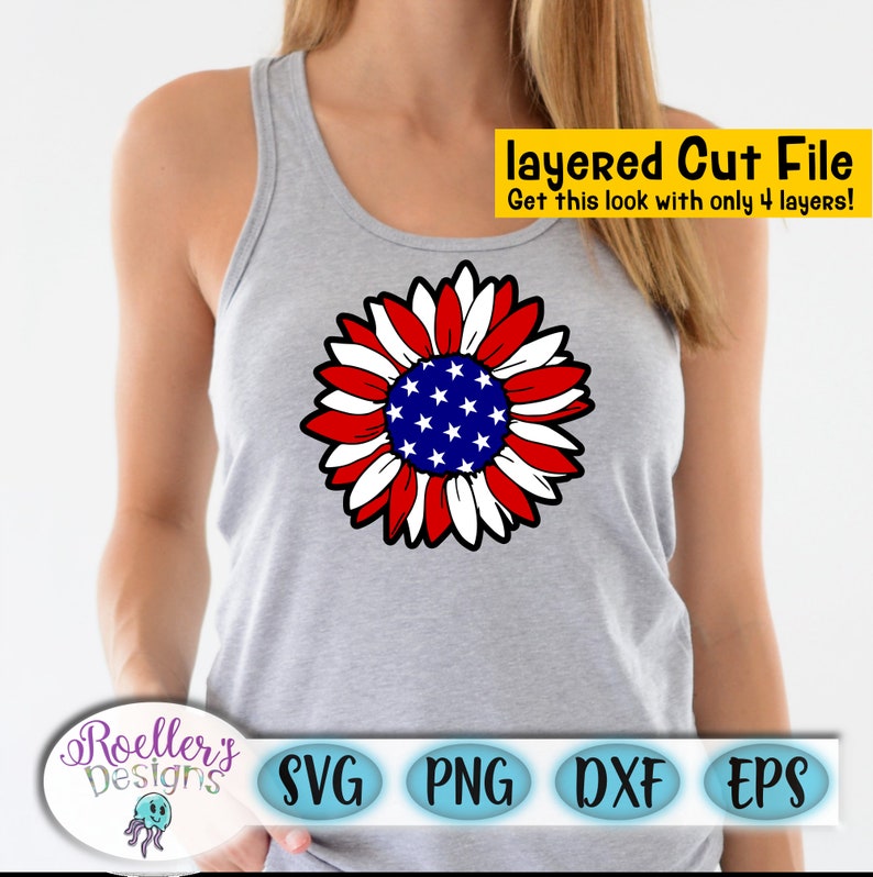 Free Free 52 Red White Blue Sunflower Svg SVG PNG EPS DXF File